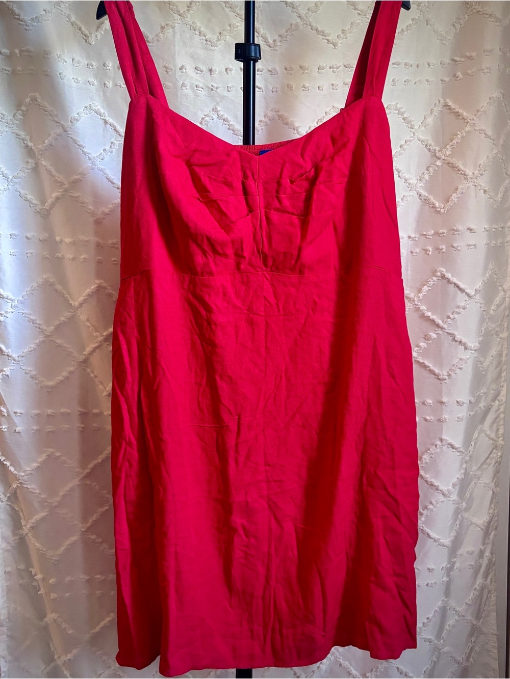 Old Navy 2X Red Smocked Back Sleeveless Mini Dress NWT Rayon Summer Cottagecore